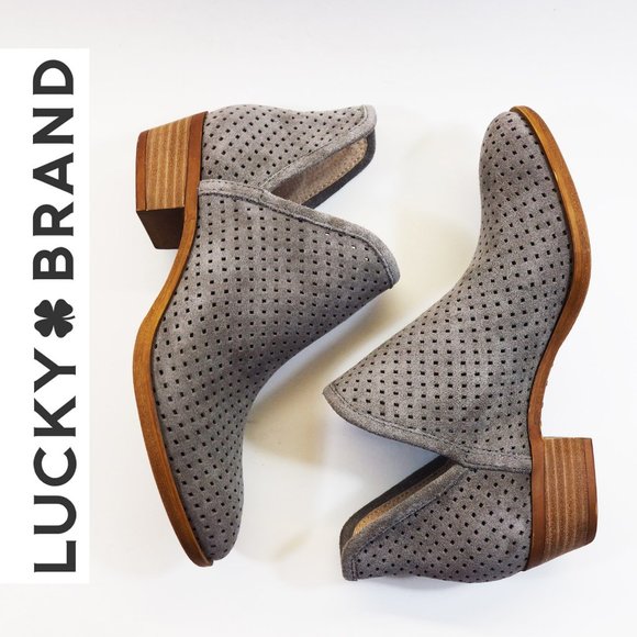 lucky brand brooklin perforated suede bootie